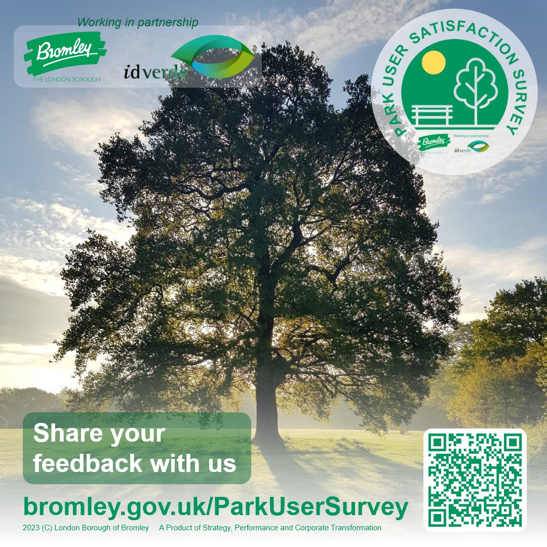 Our park user satisfaction survey is drawing to a close, so don’t miss the opportunity to share your thoughts about the borough’s parks and green spaces at bromley.gov.uk/parks-open-spa… The deadline for submissions is 31 July, so be sure to let us know your experiences. #BromleyParks