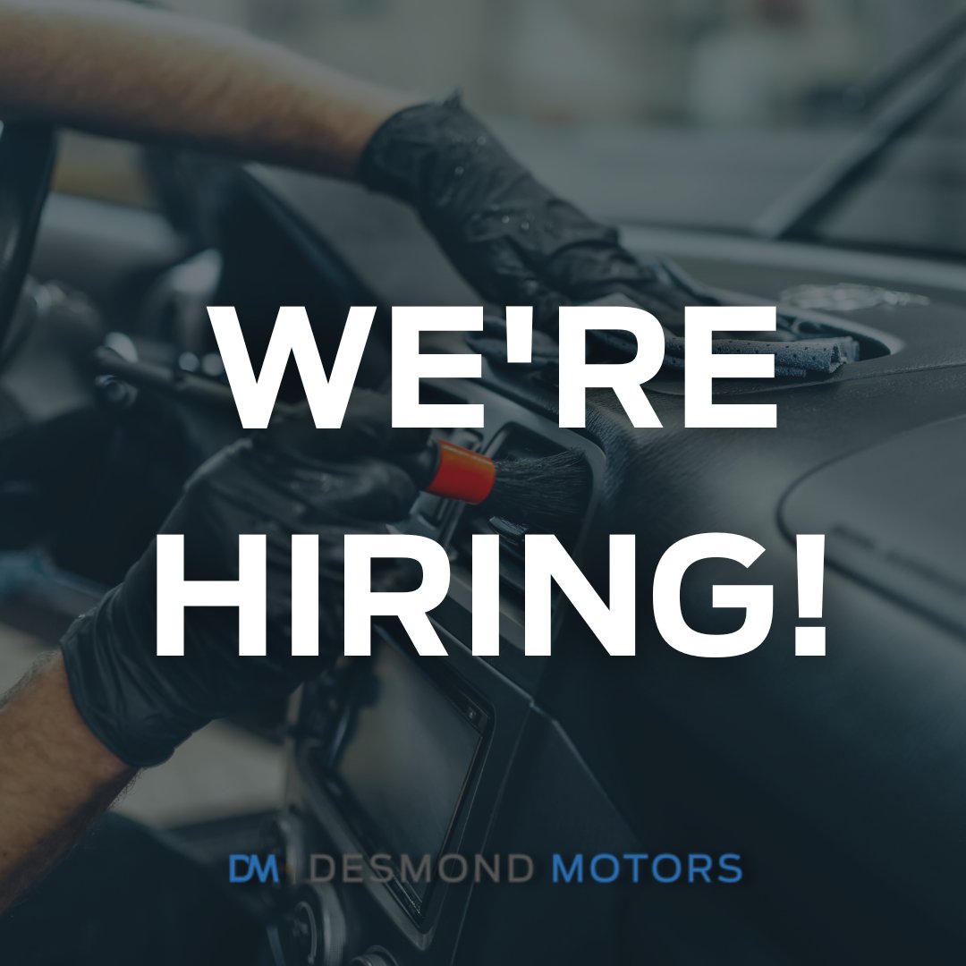 Desmond Motors has a number of opportunities available across our sites in Derry/Londonderry 📣 Experienced Car Valet - Omagh & Derry/Londonderry loom.ly/sE6hIWc Trainee Car Valet - Derry/Londonderry loom.ly/O8wcmac