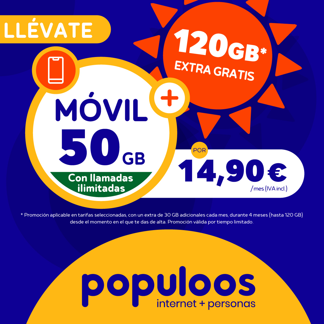 populoos's tweet photo. ¡Feliz día de la amistad! 🧑‍🧑‍🧒Amistad de la buena. De la ilimitada. Como nuestras tarifas. 50 GB + llamadas ilimitadas y 120 GB EXTRA GRATIS* a ¡14,90 €! #populoos #diadelaamistad #TuOperadorLocalDeConfianza #movil #fibra #conexionpueblo https://t.co/QN85ixTXYy https://t.co/0gHjfAKXO2