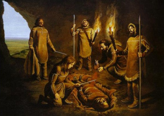 oldweirdbritain's tweet image. Deep within a limestone cave on the Gower Peninsular, a healthy young man was buried in #Palaeolithic times.

His was a ritual burial. His bones were stained with red ochre, as were his grave goods.

The skull of a mammoth found nearby may have been part of the ritual.

#Wales