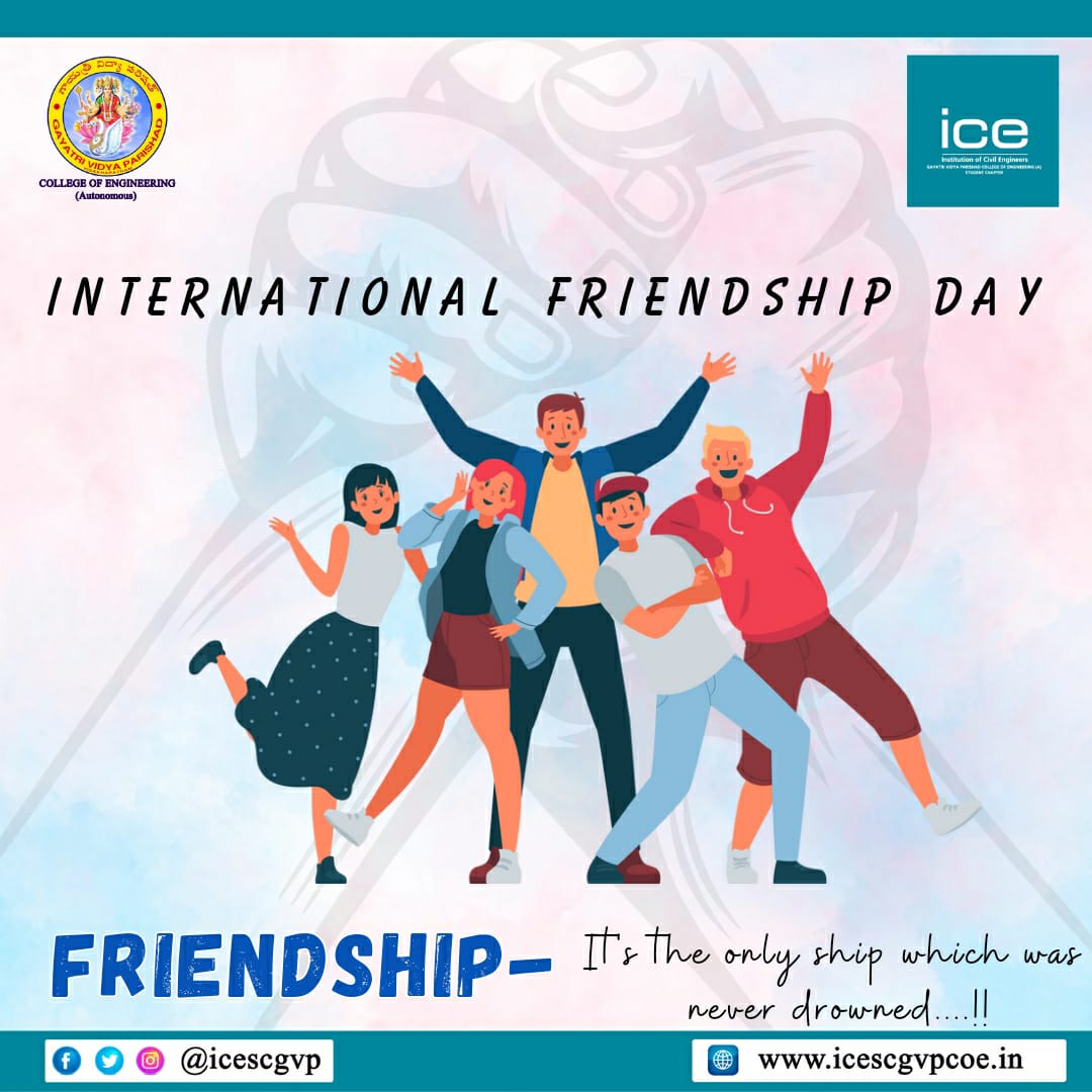 Icescgvp's tweet photo. Team ICE(UK),SC wishes a "Happy International Friendship Day❤️!" Hope you have a wonderful day celebrating with your friends.💕

Regards
ICE(UK)
GVPCOE https://t.co/C2m4MwodWD