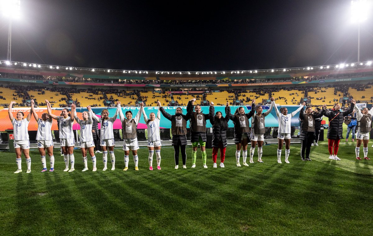 FIFAcom's tweet photo. A maiden @FIFAWWC to remember for @PilipinasWNFT.

Their journey at the tournament may be over, but memories were made as they won a @FIFAWWC game for the first time in their history. https://t.co/yyDjkA5qf4