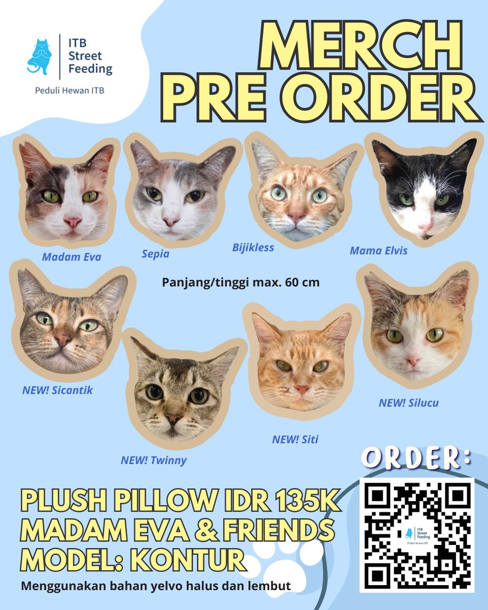 ITBSF's tweet photo. Desain baru bantal Madam Eva &amp; Friends 😻

Bisa PO mulai 10-25 Agustus 2023 https://t.co/WOU56VCRYC