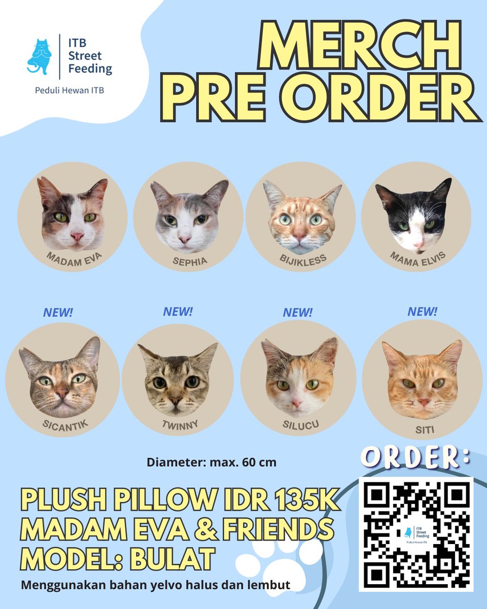 ITBSF's tweet photo. Desain baru bantal Madam Eva &amp; Friends 😻

Bisa PO mulai 10-25 Agustus 2023 https://t.co/WOU56VCRYC