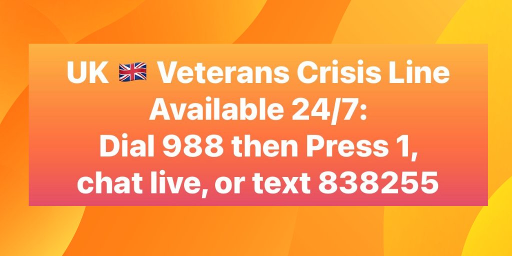 my_magnets's tweet image. UK #Veterans Crisis Line
Available 24/7
#veteranshelp