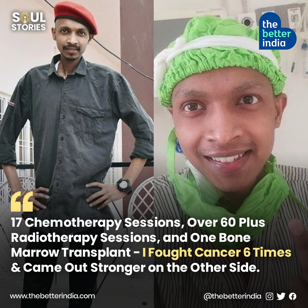 thebetterindia's tweet photo. "I've spent a good portion of my childhood surviving cancer. I counted 1,237 days I have spent in hospitals over the last nine years, translating to nearly four years. It all started in 2013 when I was in Class 10. 

#Inspiration #cancersurvivor #cancerfree #Soulstory #cancer https://t.co/a0MtLATCNs