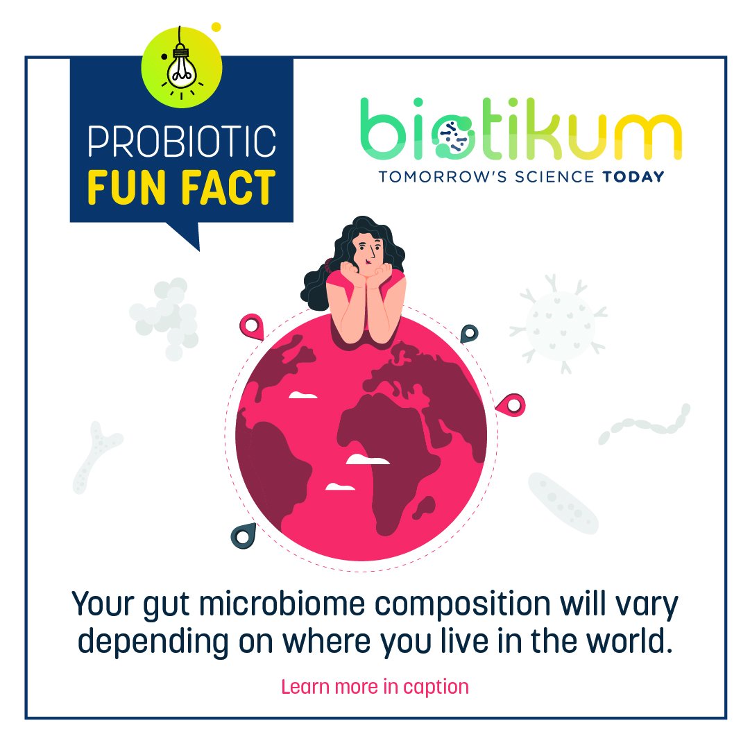 Did you know that where you live can affect the composition of your gut microbiome? People living in westernized and industrialized countries tend to have less diverse gut microbiomes compared to those living in rural and less developed areas. #gutmicrobiome #microbialdiversity