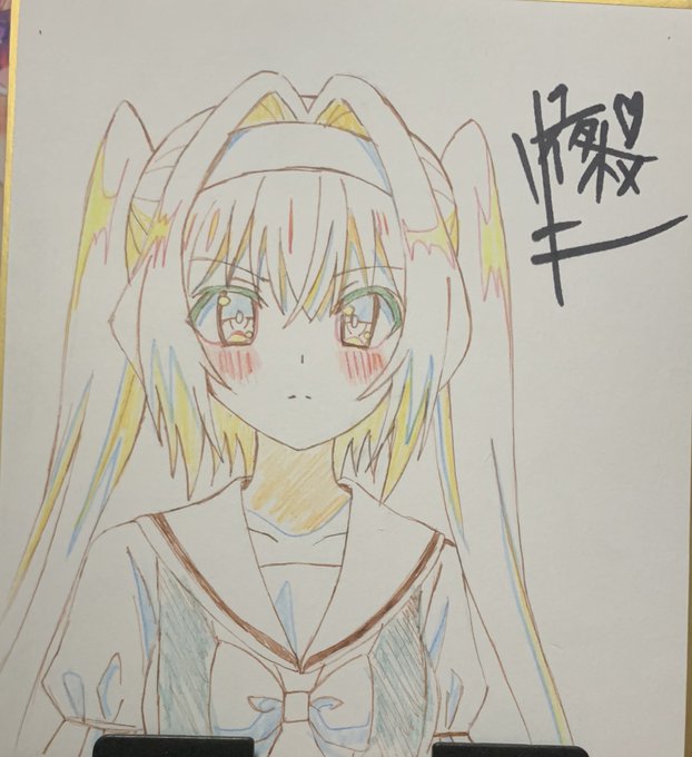 ミニ色紙レカエルちゃん描きました🙌 