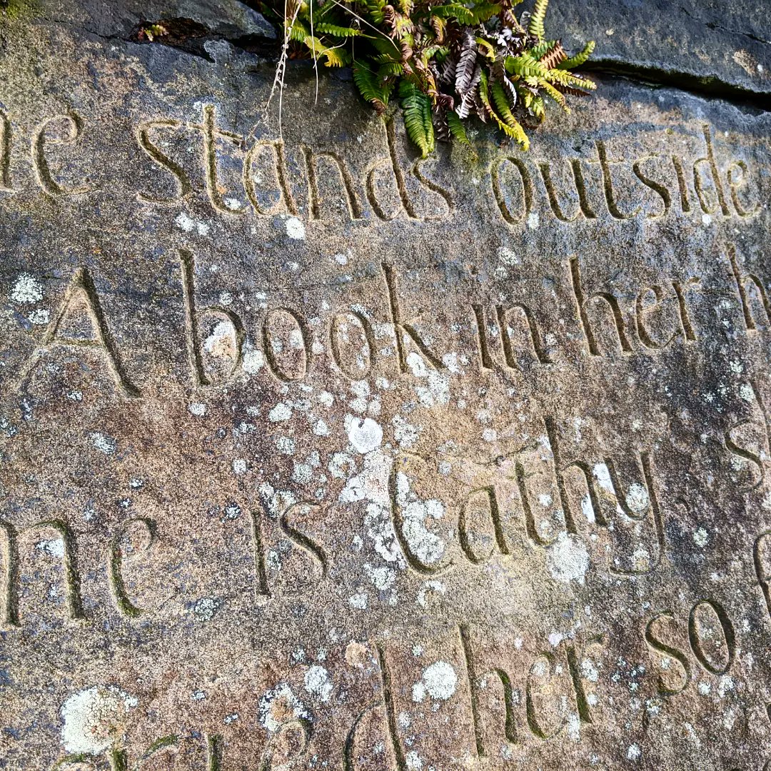 In memory of Emily Bronte who was born #OTD 1818.
This is an image of a stone dedicated to her located at Ogden Kirk and has a text written by Kate Bush.
#brontesisters