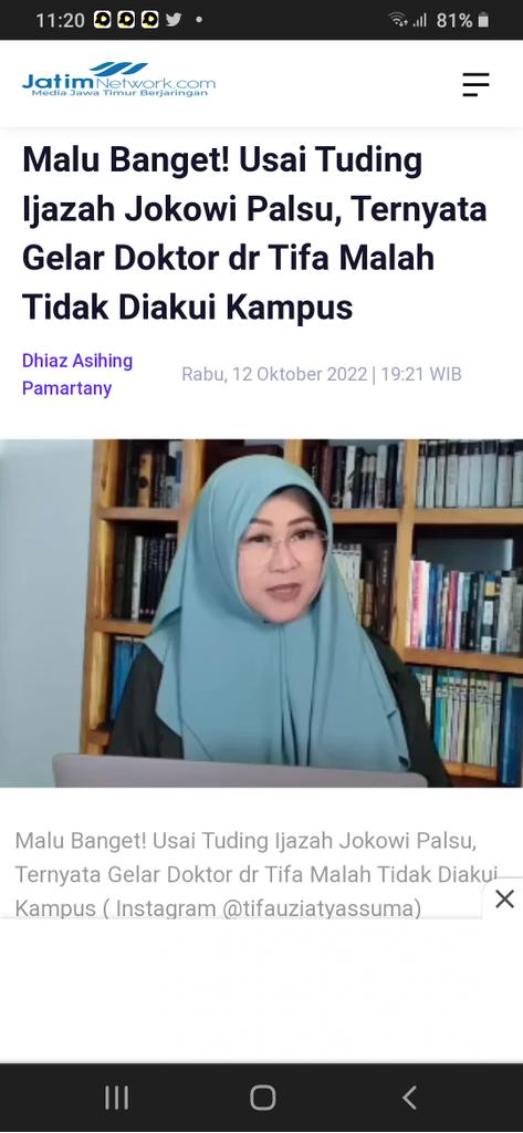 <a href="/SHENLONG_blue/">UJS</a> <a href="/DokterTifa/">Dokter Tifa</a> Maklum tifa itu stres. Akibat gelar doktor nya gak di akui Kampus .