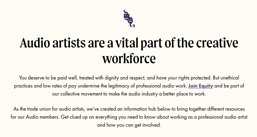 ChasRoweVO's tweet photo. Actors &amp; voice-over artists can now access expert help on the real nuts and bolts of professional voice work - including rates, rights, contracts and AI at the @EquityUK Audio Info Hub: 
https://t.co/e81oF3a9Z5 
https://t.co/iAoQsARWgl
@EquityAudio @Mathilde_Pavis @LewisSilkin https://t.co/LCBNxCA6rr