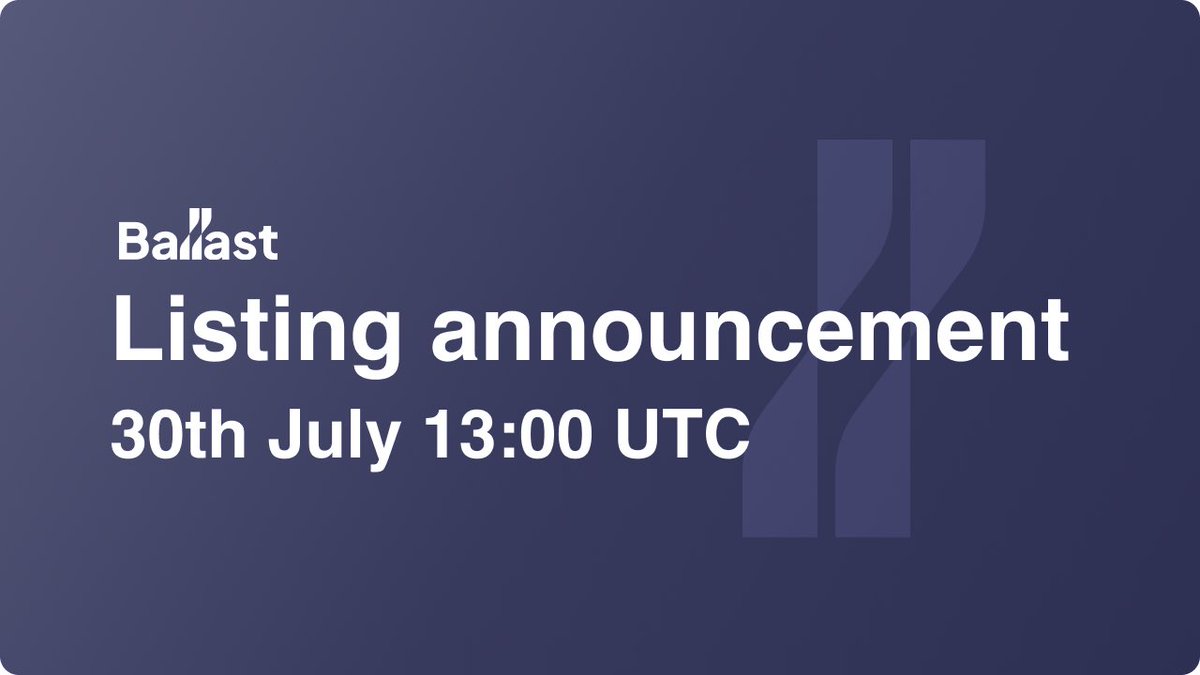 📣 $BLT token will list today at 13:00 UTC on ballast.fi🚀

🔥Non #IDO participants cop this before 6 #CEX listings announcements on August 14th🚀
<a href="/BallastFi/">Ballast 🚢 | Sui Dex 💧 | Hiring</a> <a href="/Poolz__/">Poolz Finance</a> <a href="/Bybit_Official/">Bybit</a> <a href="/binance/">Binance</a>