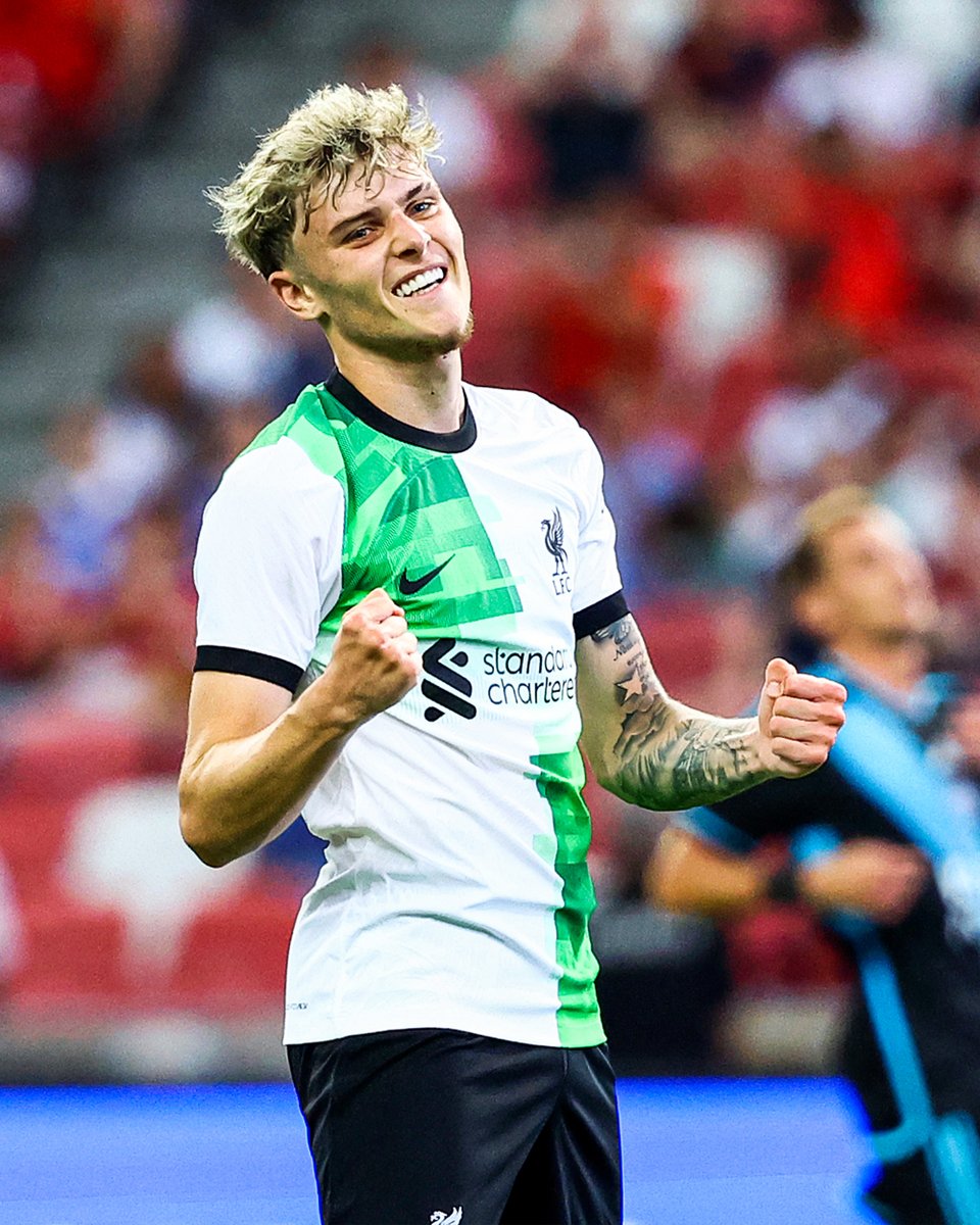 LFC's tweet photo. First goal feeling for Bobby Clark 🙌

A special moment for the youngster 😁 https://t.co/LUDFdUdHhI