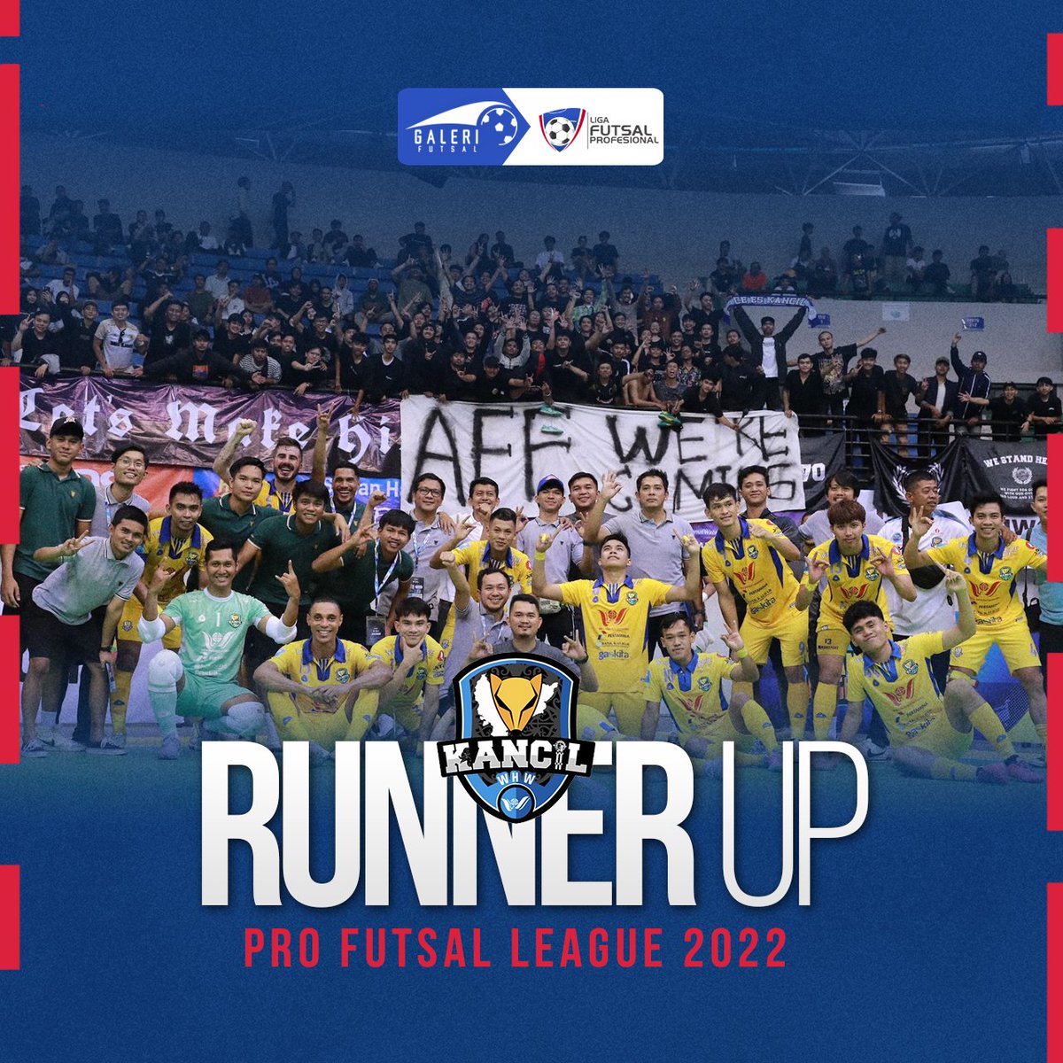 galerifutsalfc's tweet photo. Setelah Bintang Timur Surabaya pastikan juara, Kancil WHW menyusul pastikan runner-up pasca menahan imbang Blacksteel Papua. 

Kancil WHW akan berlaga di AFF Futsal Championship selanjutnya jika diadakan.  

Selamat menikmati proses, Kancil WHW 📊 

#GaleriFutsal 
#PFL2022 https://t.co/HwXkDfPH9E
