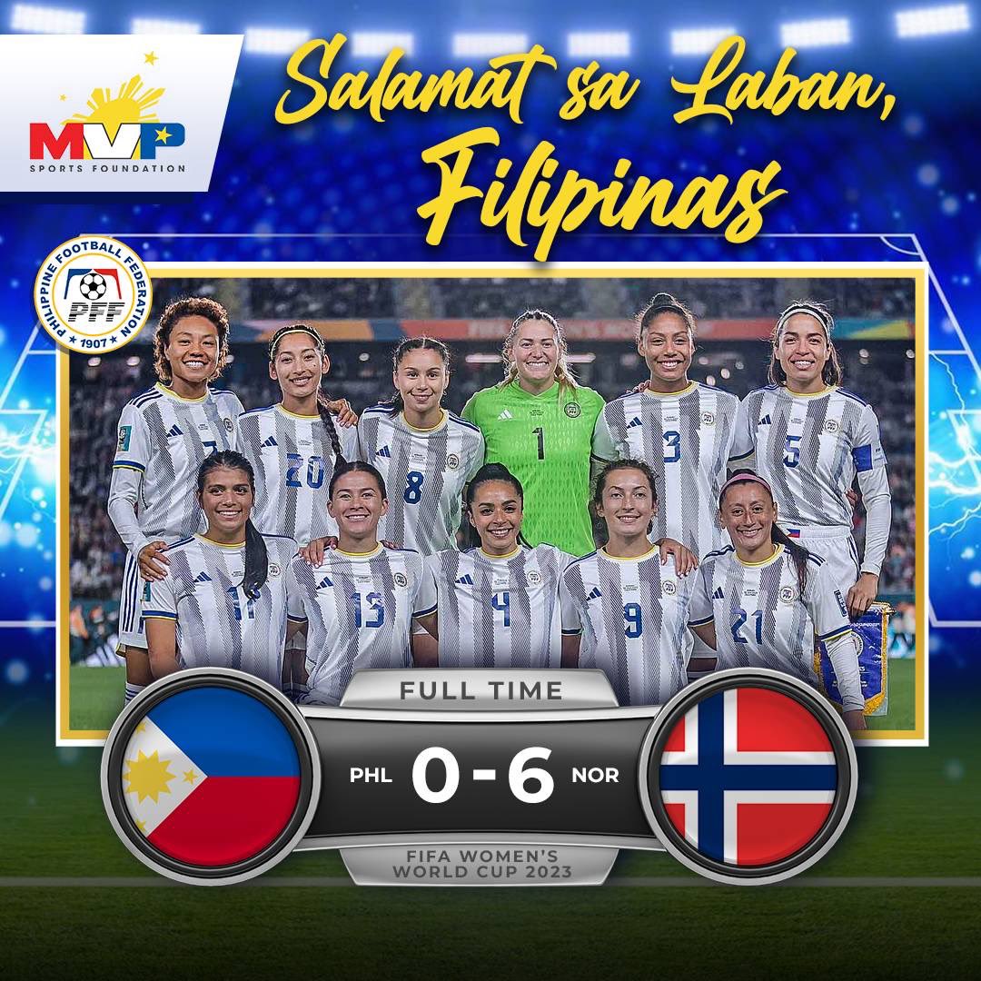 You made the country proud. Maraming salamat, Filipinas! 🇵🇭💪⚽️

Follow us on our social media handles! IG/FB/Twitter👉🏼 mvpsfph 

#TungoSaGinto #Husay #TuloyAngLabanTuloyAngSuporta #FIFAWWC #LabanFilipinas