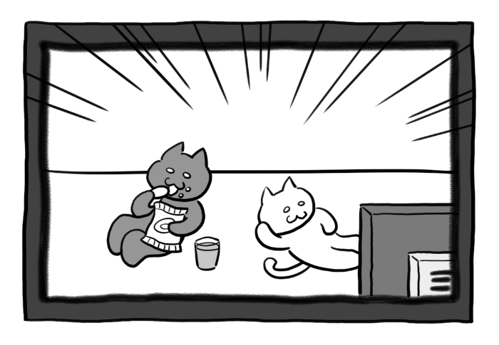 ねこまんがかいてみた291「ペット見守りカメラ」  #ねこ #ネコ #猫 #白猫 #黒猫 #猫漫画 #4コマ #4コマ漫画 #四コマ漫画 #マンガ #漫画 #ペット #pet #カメラ #camera #天然 #ショッピング #留守番 #外出 #テレビ #漫画が読めるハッシュタグ