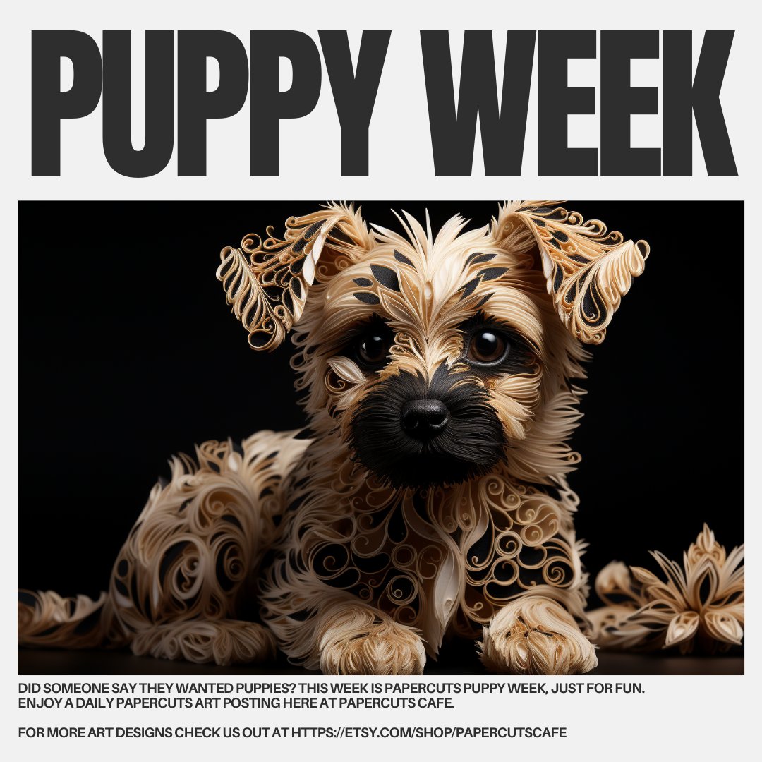 papercuts_AI's tweet photo. Another "just for fun" week - this time featuring your favourite PaperCuts puppies.

Remember to support your local shelter, and check out more of our designs at https://t.co/UbLktUiH01! https://t.co/IN6tMHBlDJ