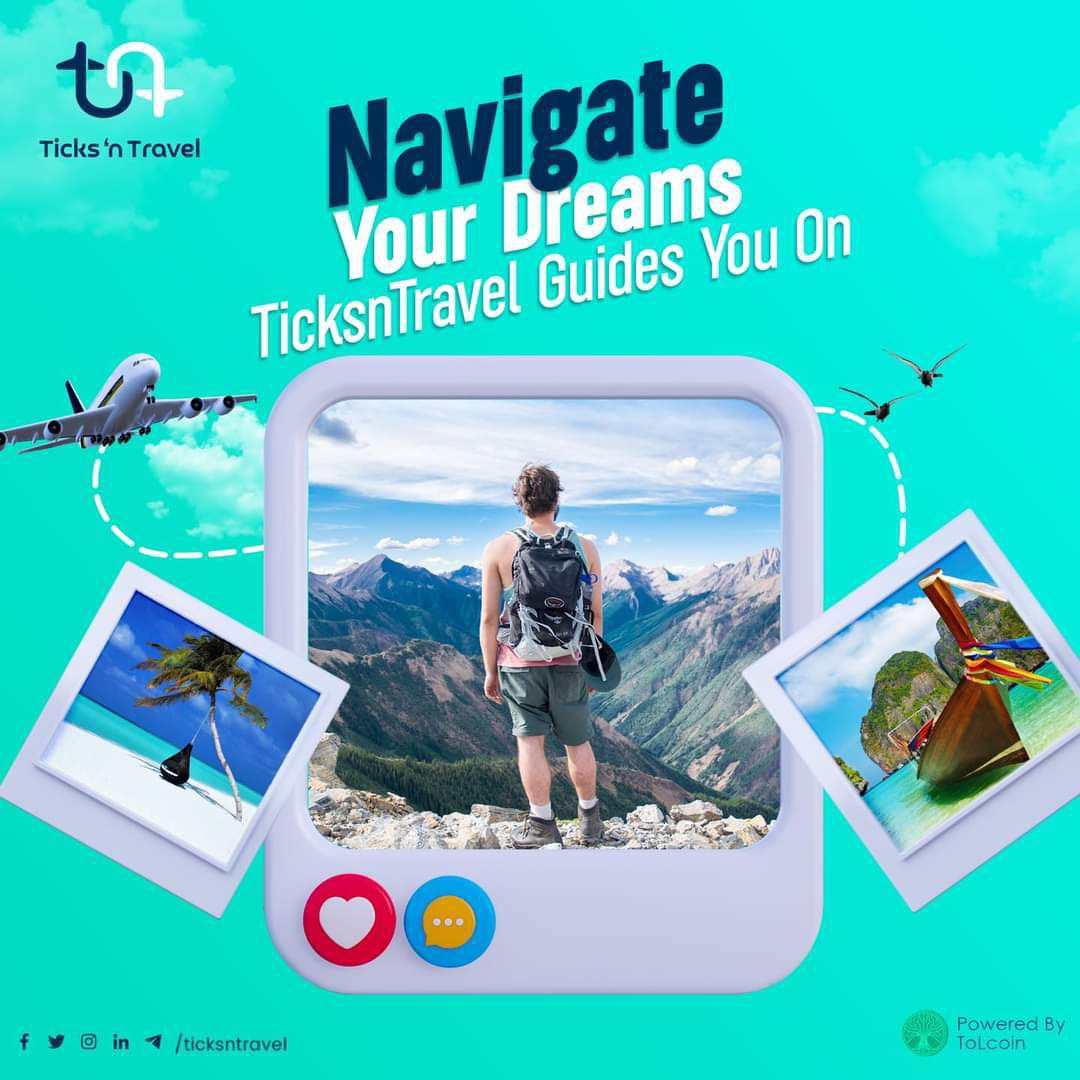 Navigate your dream destinations with TicksnTravel guiding you on. ✈️🌎
Take flight and explore the world with Ticksntravel as your one-stop-shop for all your travel needs.🌴

Let us help you navigate your dream destinations!🗺️
Launching soon⏳
#travelandexplore #vacationpackages