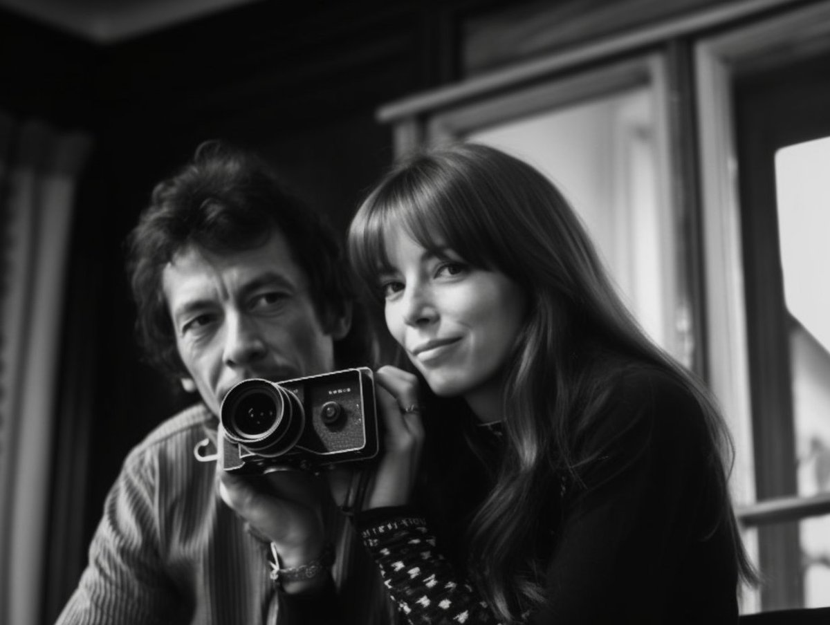 ragnarh's tweet photo. #Midjourney and #SwapFaces is sick, I wasn't prepared that it works so good. Here I am with #JaneBirkin, swapping faces with Serge Gainsbourg https://t.co/5VMeVbIw3P
