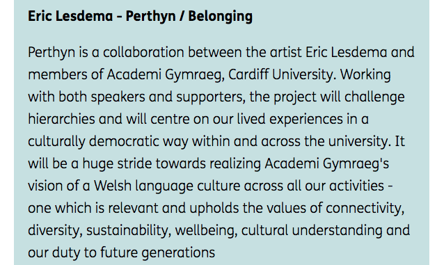 Llais y Lle - Perthyn - gyda @Cardiffuni Academi Gymraeg @angharad_catrin <a href="/HuwL1oyd/">Huw L Williams</a> 👋

*dysgu Cymraeg hefydd 🌈

Diolch <a href="/Arts_Wales_/">Cyngor Celfyddydau Cymru | Arts Council of Wales</a> 

arts.wales/news-jobs-oppo…
