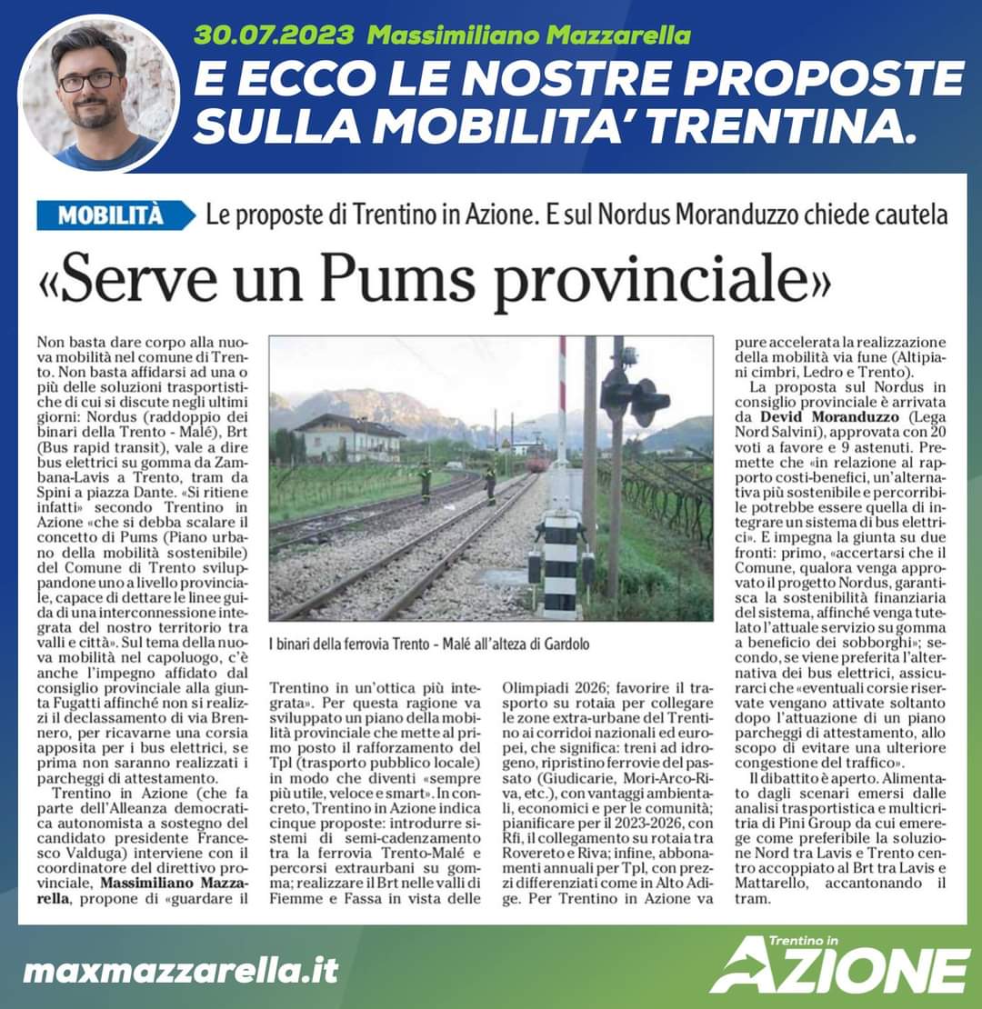 #mobility #mobilitá #trentino @Trentino_Azione <a href="/Azione_it/">Azione</a>