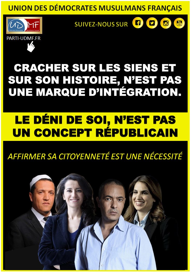 UDMF_officiel's tweet photo. L’oligarchie fait la promotion de certains individus qui dénigrent leur origine et leur histoire. Ce modèle ne représente pas la réussite d’une intégration mais la soumission à un système qui ne dit pas son nom.
#UDMF : Parce que le déni de soi, n’est pas un concept républicain ! https://t.co/bMLhY6YB4q