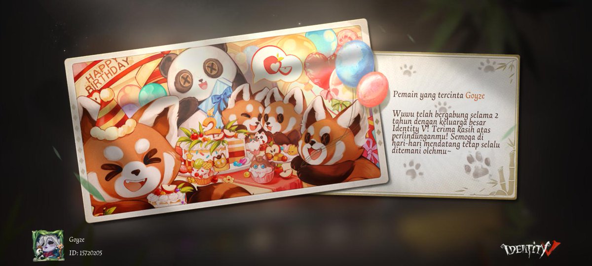 Saya sedang bermain Identity V. Mau main game?