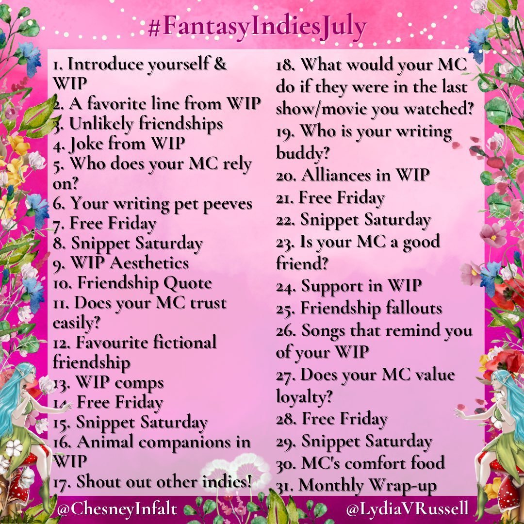 #FantasyIndiesJuly Day 30

Nix loves sweet and salty foods. His favorite snack is chocolate caramel popcorn 🍿 and his favorite meal is a waffle sandwich filled with honey and potato chips 🧇. Later in the story, he's tempted to lick the chocolate and caramel off Max's lips. 🍫👄