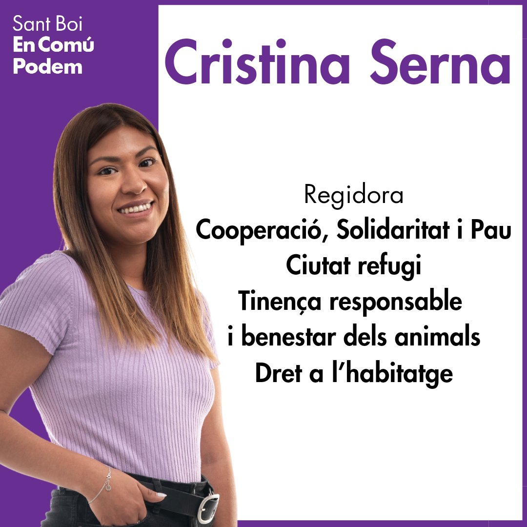 🎉 Volem presentar-vos les tasques que duran a terme els nostres 2️⃣ càrrecs electes! 🗳️

👉 Continuarem treballant per a una ciutat més innovadora i sostenible! 🔥

I aquí teniu a la Cristina!

#SantBoienComúPodem #ajuntamentsvh #innovació #sostenibilitat