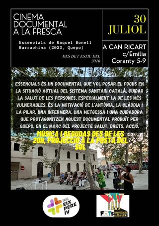 FumatsP9's tweet photo. Bon dia,veïnes i veïns! Millor pla no n'hi ha,veure aquesta tarda "Essencials" (@quepo_org production) amb la brisa de la placeta de Can Ricart! Amb la presència de la directora, @raquelbonell, l'Antonia, una de les protagonistes i la Rocio que també ha participat en el projecte https://t.co/Zw6SazM8St
