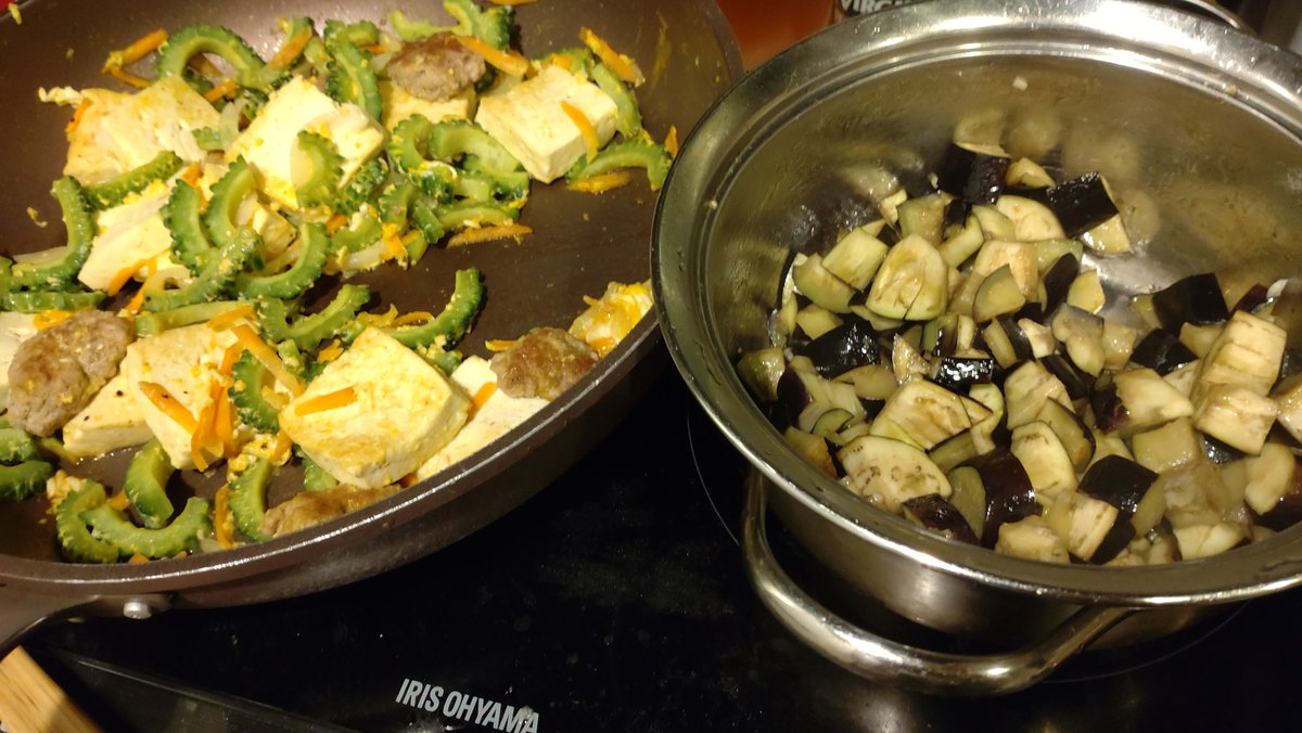 じいじ、ばあばの畑から送ってもらったお野菜🍆

おかげで、今週は品数が多いです。ありがたしありがたし。

ゴーヤチャンプルーと、こっちのナスはラタトゥイユになる予定

83日目の　#カボニスト