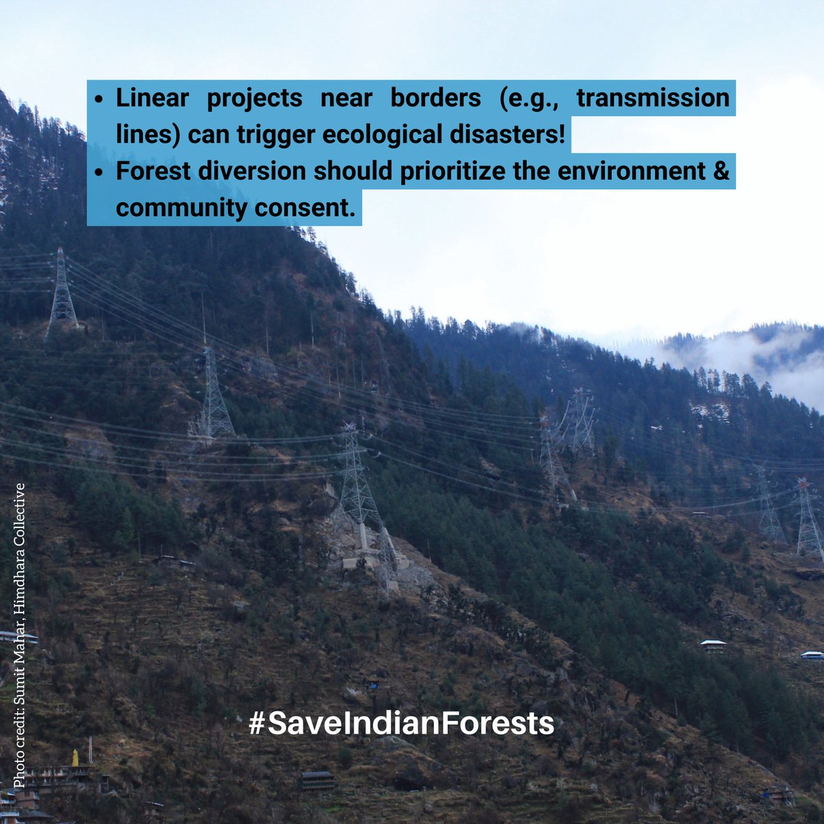 ⚠️ Linear projects near borders (e.g., transmission lines) can trigger ecological disasters! 🌿💔 Forest diversion should prioritize the environment & community consent. #SaveIndianForests #WithdrawFCAbill2023 @Jairam_Ramesh @PiyushGoyal @kharge @manojkjhadu