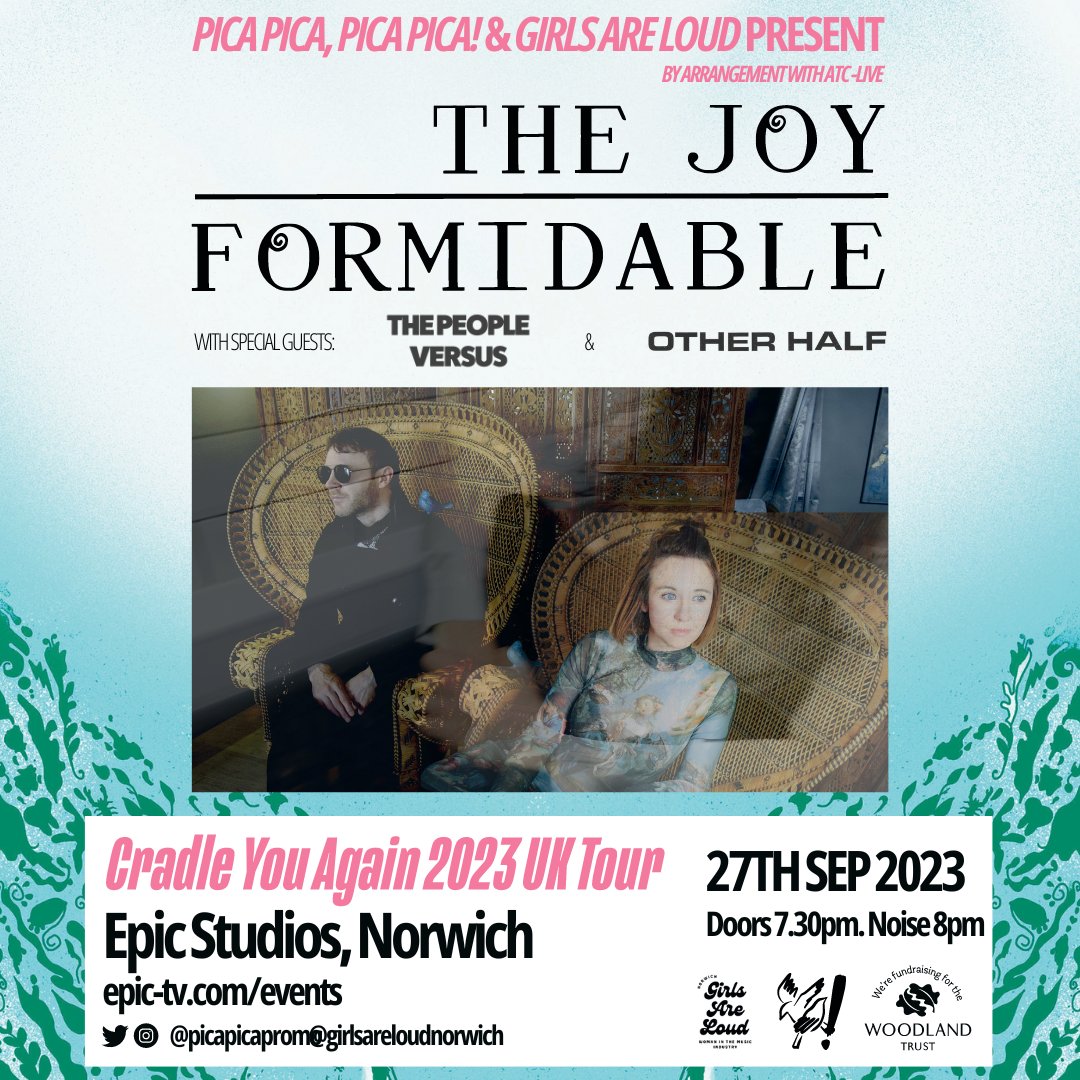 EPICNorwich's tweet photo. We're very happy to announce that @OtherHalfUK have been added to what will already be an awesome show with @joyformidable & @TPVmusic here at Epic on Wednesday, 27th September. #gigoftheweek? Click here for our online Box Office https://t.co/GdtM9ANEuq or visit @S0UNDCLASH https://t.co/y1G7O2dXVk