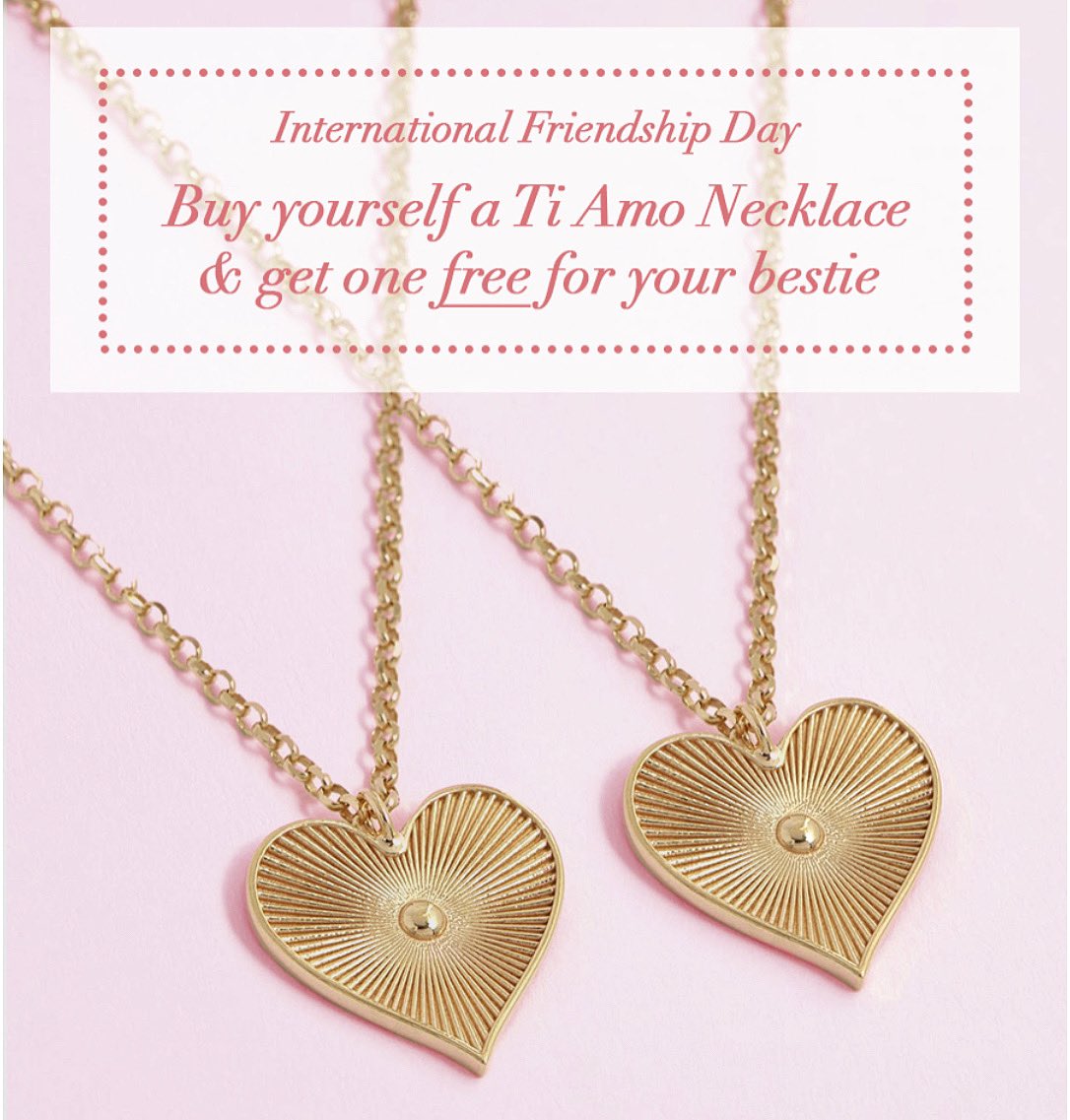 Buy a Ti Amo pendant for yourself today and get another one FREE for your bestie 👩🏻‍🤝‍👩🏼 (24ct gold plated silver handmade in Italy) Happy #InternationalDayofFriendship from us: sorujewellery.com/products/ti-am… (while stock lasts, today only)