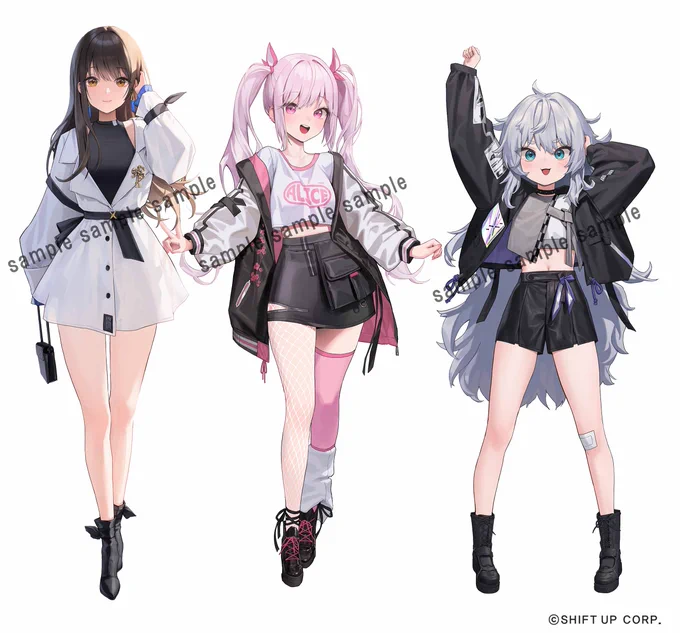 「 #NIKKE × ファミマ」のコラボイラストを務めました。 私服ニケを作業できて光栄でした。