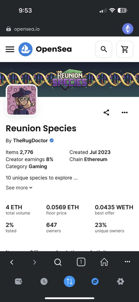 Holy crap we only released last weekend and only 725 more #ReunionSpecies to be minted out 🥵

Glad to be a part of <a href="/ApeReunion/">Ape Reunion</a>! 

The continuation of growth even in the bear market is a true statement to the value they bring to their holders 😎 #ApeResponsibly