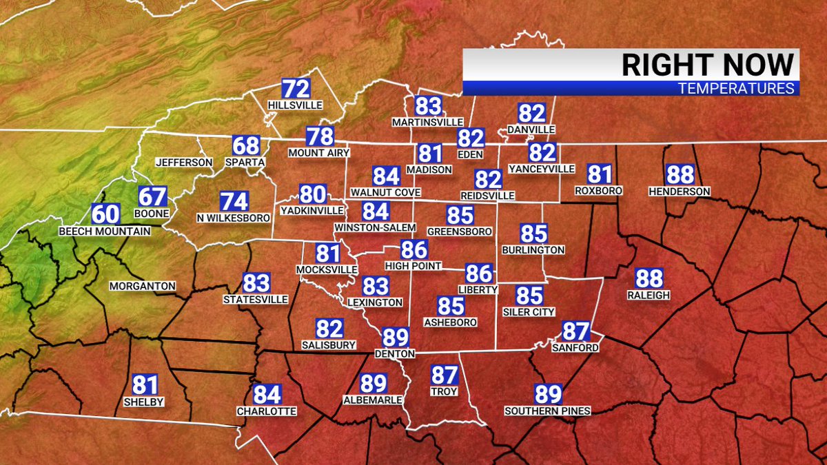 Here are your lunchtime temperatures from your FOX8 MAX Weather Center.