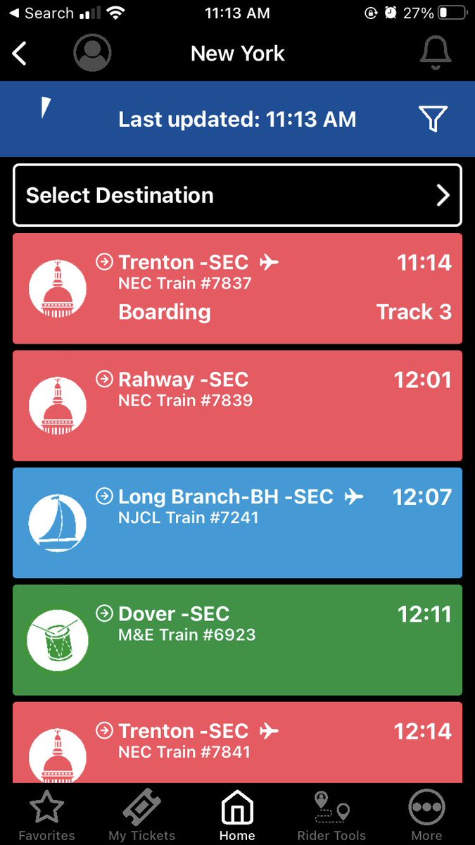 zyw's tweet photo. @AirlineFlyer @NJTRANSIT I find the DepartureVision display very useful, but maybe that’s standard nowadays in other Apps too. https://t.co/FQ10P3tYK0