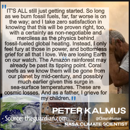 CodeRedEarth's tweet photo. "We are losing Earth on our watch. The Amazon rainforest may already be past its tipping point.. 

As a father, I grieve for my children."
#ClimateEmergency #ClimateBreakdown 
@ClimateHuman PETER KALMUS - NASA CLIMATE SCIENTIST

Art source: ➡️https://t.co/nvX1HYDVVl. https://t.co/DWbhrE8ig0