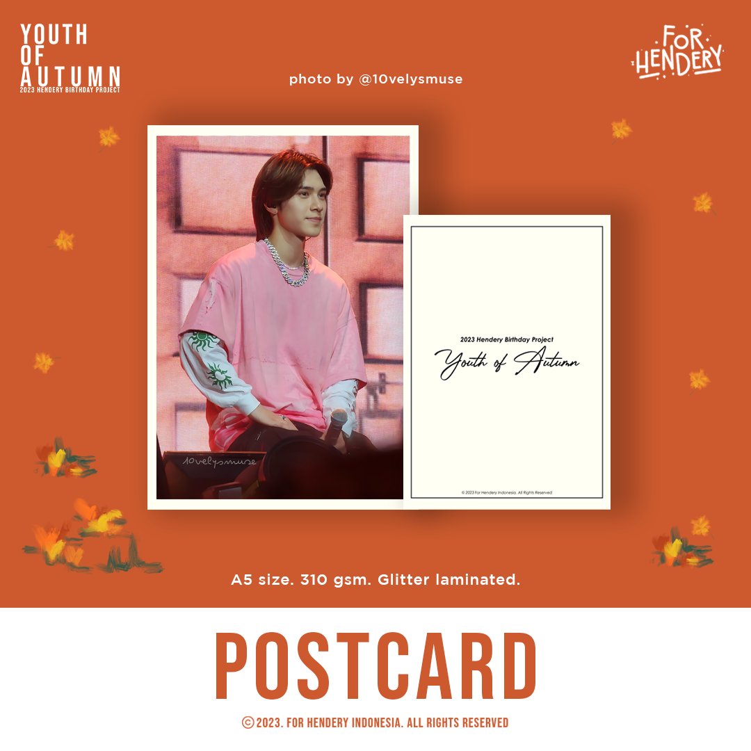 ForHenderyINA's tweet photo. 2023 Hendery Birthday Project
       🍂 𝘠𝘰𝘶𝘵𝘩 𝘰𝘧 𝘈𝘶𝘵𝘶𝘮𝘯 🍂

【MERCH PREVIEW 2 : POST CARD】

Fantaken by @10velysmuse

#HENDERY #헨드리 #黄冠亨
#HenderyBirthdayProject https://t.co/tNKy8hAxre