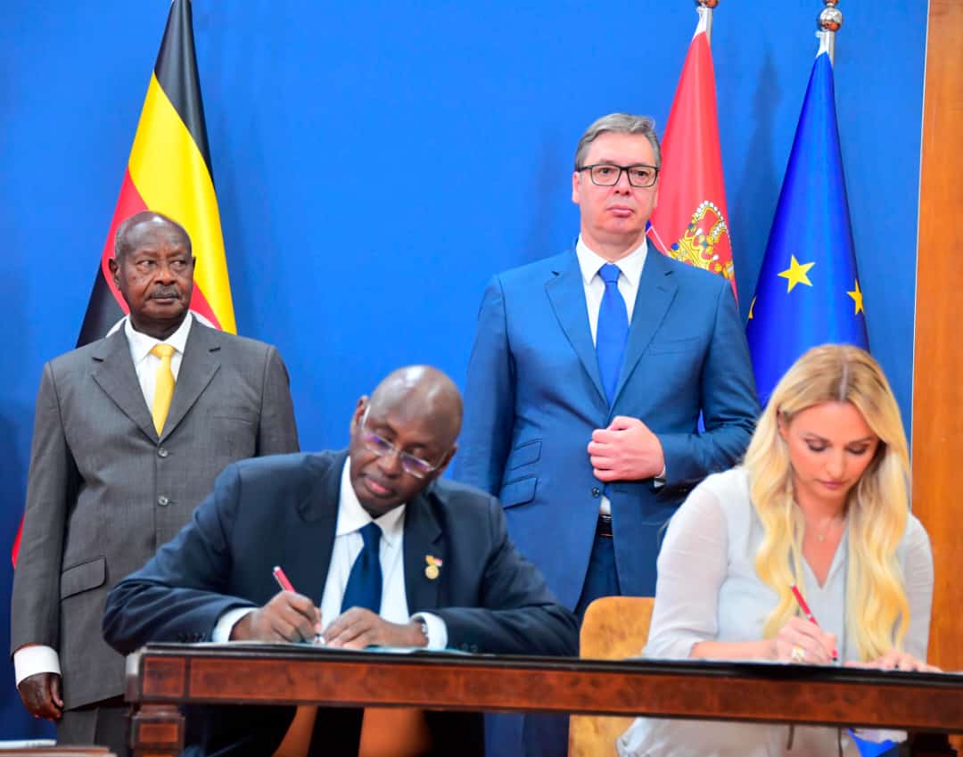 DrRwamiramaBK's tweet photo. Attending the Serbia- Uganda business meeting and also participated in the signing of an MoU under @MAAIF_Uganda. Serbia intends to add value to Coffee, Tea and Cocoa. 

Value addition to our agricultural produce creates more quality and adequate demand for the products https://t.co/QDHy2ZoW5N