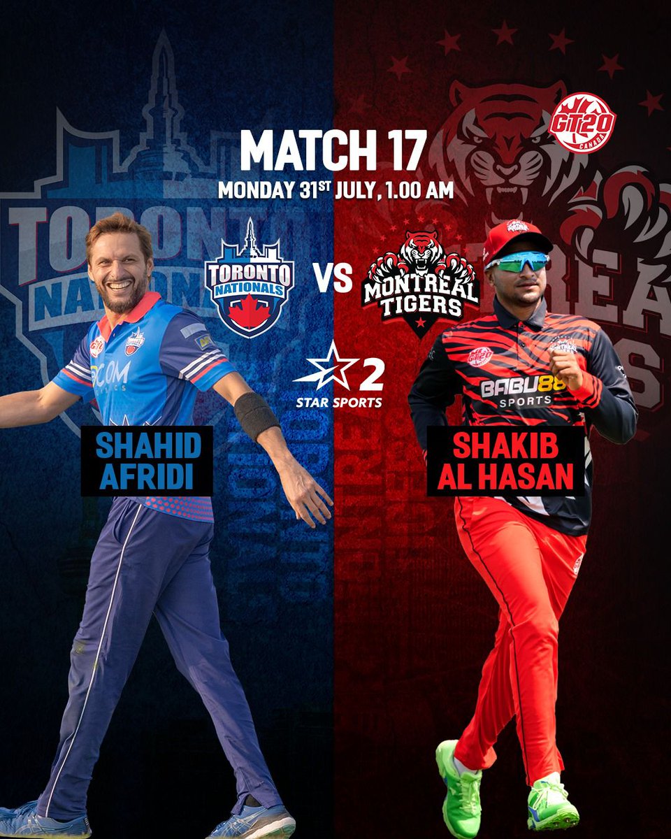 StarSportsIndia's tweet photo. Matchups that can change the course of the @GT20Canada points table!
Can the #Pantherscricket get an all-important win? Can #TorontoNational move up the ranks?
Tune-in to #WolvesvPanthers & #TigersvNationals today, 8.30 PM onwards only on Star Sports 2.
#Cricket https://t.co/7vtdGmJnd2
