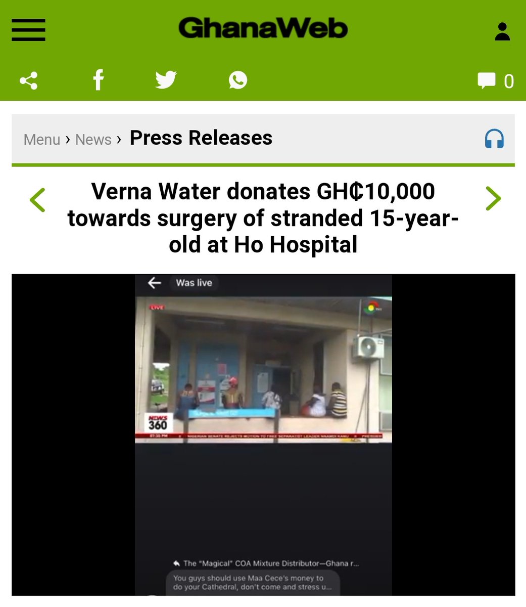 verna_water's tweet photo. Verna Mineral Water donates towards surgery for 15 year old girl at Ho Hospital.
#ShareLove
#VernaChangingLives https://t.co/9WKIAHNyIK
