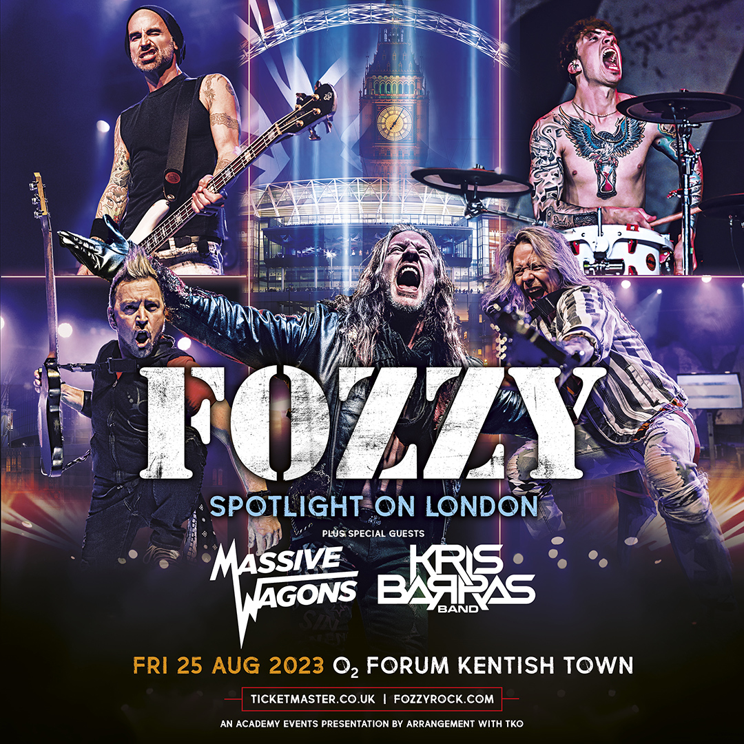 O2 Forum Kentish Town (@o2forumktown) on Twitter photo .<a href="/FOZZYROCK/">FOZZY</a>, led by multi-hyphenate superstar <a href="/IAmJericho/">Chris Jericho</a> and acclaimed guitar guru <a href="/thedukeofmetal/">Rich Ward</a>, play their very special ‘Spotlight On London’ live show here on Fri 25 Aug. 🎸 Special guests <a href="/MassiveWagons/">Massive Wagons</a> and <a href="/KrisBarrasBand/">Kris Barras Band</a> 🎸
Tickets 👉 amg-venues.com/RUsY50PnqyE .<a href="/FOZZYROCK/">FOZZY</a>, led by multi-hyphenate superstar <a href="/IAmJericho/">Chris Jericho</a> and acclaimed guitar guru <a href="/thedukeofmetal/">Rich Ward</a>, play their very special ‘Spotlight On London’ live show here on Fri 25 Aug. 🎸 Special guests <a href="/MassiveWagons/">Massive Wagons</a> and <a href="/KrisBarrasBand/">Kris Barras Band</a> 🎸
Tickets 👉 amg-venues.com/RUsY50PnqyE