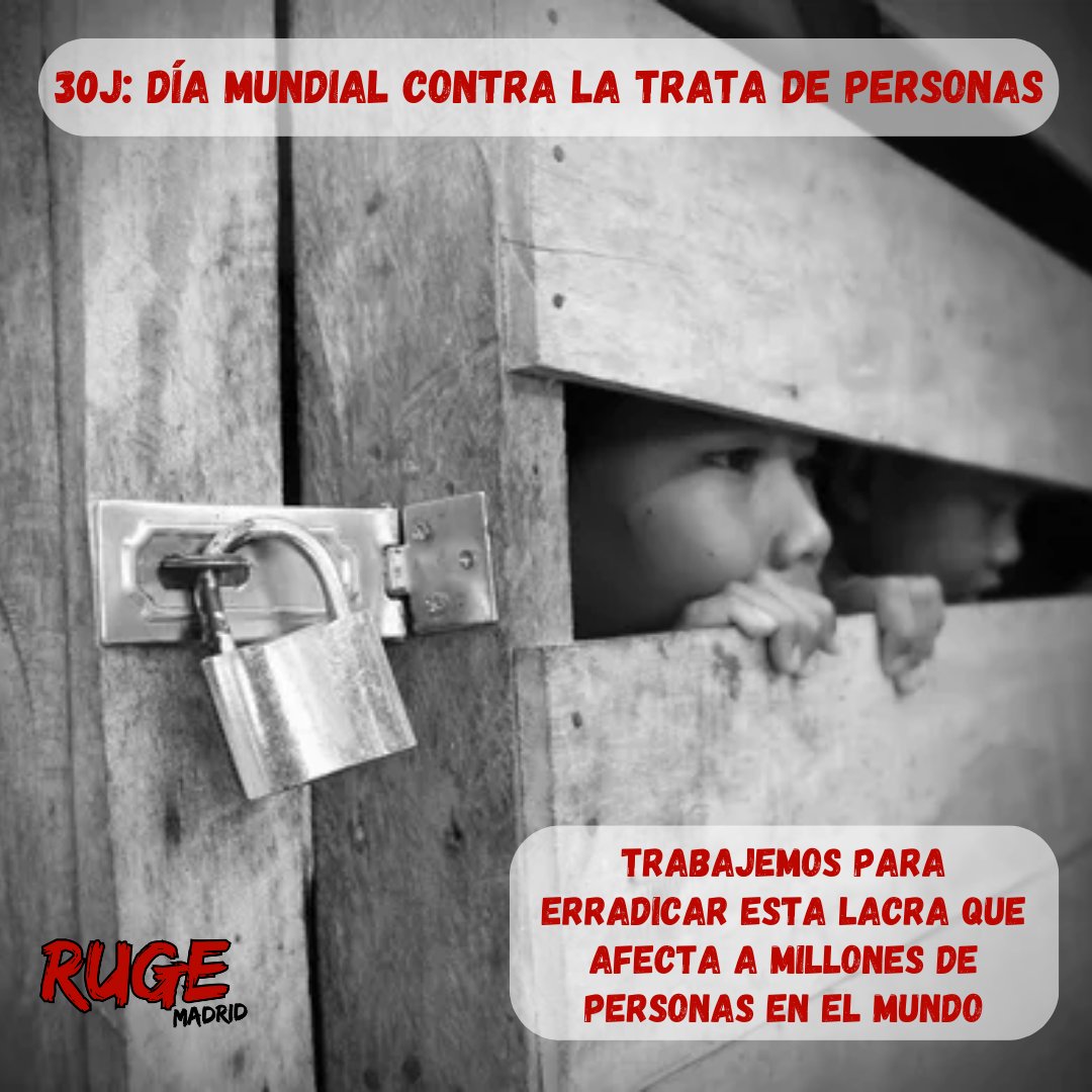 🛑#DíaMundialContraLaTrata

⛓️La trata de personas es una forma de esclavitud capitalista y de vulneración de #DDHH que persiste en nuestra sociedad y afecta a millones de personas en el mundo

‼️¡Alcemos la voz y luchemos para terminar con esta lacra! #NoALaTrataDePersonas