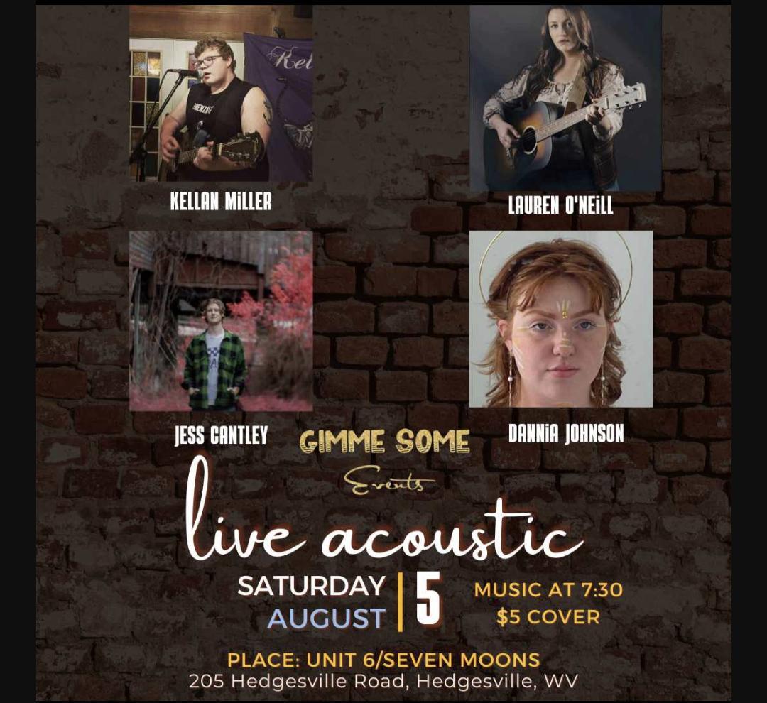 KellanHMiller's tweet photo. SHOW ANNOUNCEMENT! Come join us on August 5th at Seven Moons in Hedgesville for a Live Acoustic show featuring my friends Jess Cantley, Lauren O'Neil, and Dani Johnson! Can't wait to see you all there!
#localartists #smallshow #localshow #acousticmusic https://t.co/tgrUF43iz3
