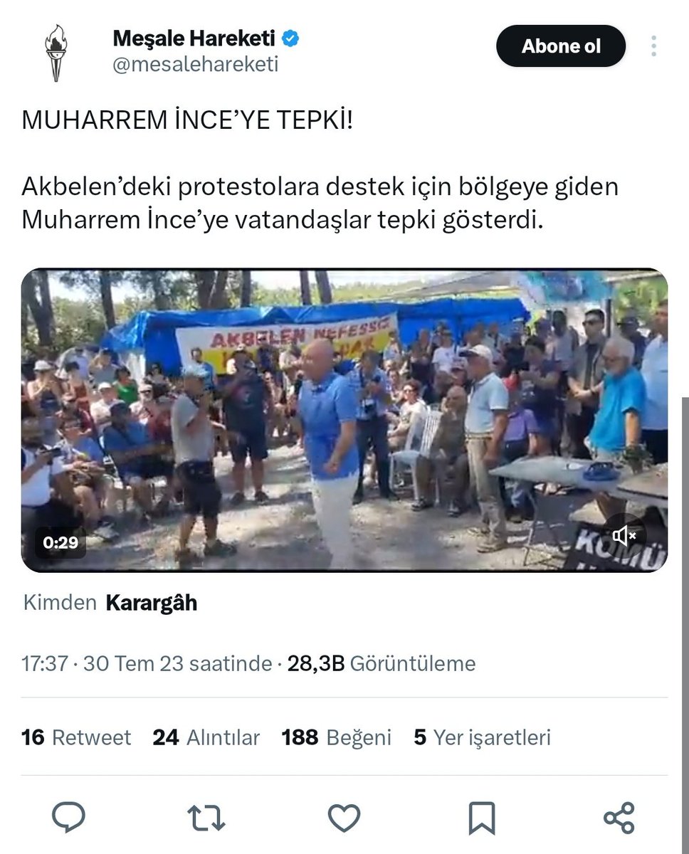ulusal24's tweet photo. 🔴 #SONDAKİKA CHP ve Zafer Partisine yakınlığıyla bilinen bazı hesaplar, Muharrem İnce'yi Akbelen ziyaretini manipule ederek hedef aldı. https://t.co/iA4gWx4UUu