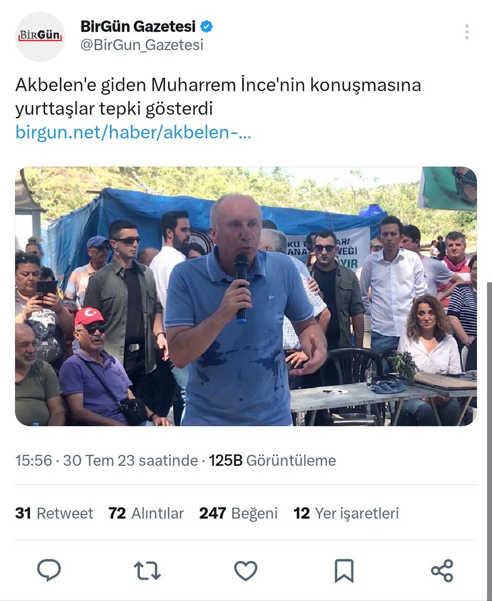 ulusal24's tweet photo. 🔴 #SONDAKİKA CHP ve Zafer Partisine yakınlığıyla bilinen bazı hesaplar, Muharrem İnce'yi Akbelen ziyaretini manipule ederek hedef aldı. https://t.co/iA4gWx4UUu