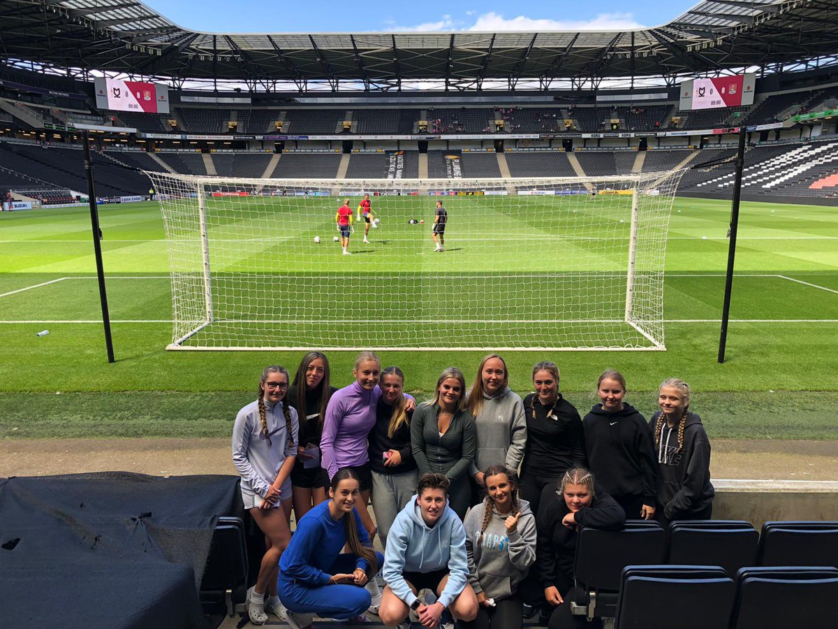 ChatsAcademy's tweet photo. Our Academy girls had a fantastic time competing in the Britannia International Cup this weekend, which included a trip to watch @MKDonsFC take on @NTFC! 👌 

🔴⚪️⚫️ #UpTheChats https://t.co/HuKJGIUBbG