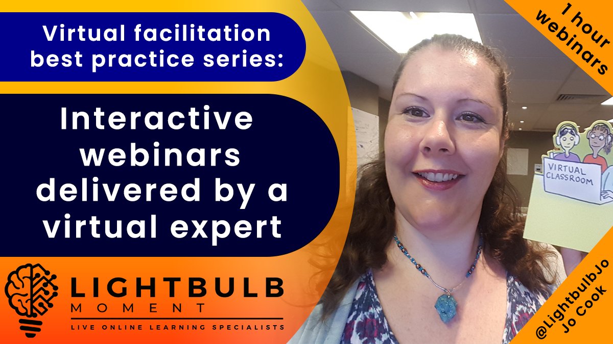Our live online specialist and expert <a href="/LightbulbJo/">Jo Cook</a> is running a webinar series all about improving your facilitation and delivery skills.

Get all the details here - lightbulbmoment.info/freewebinars/

 #VILT #Webinar #VirtualClassroom #LiveOnlineLearning